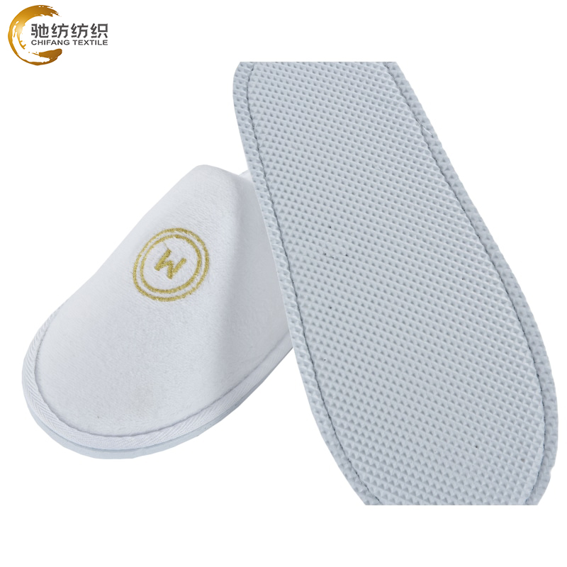 White Velvet 7mm EVA Sole Disposable Slippers Are Soft, Comfortable, and Non-Slip Suitable for Hotel SPA Resorts