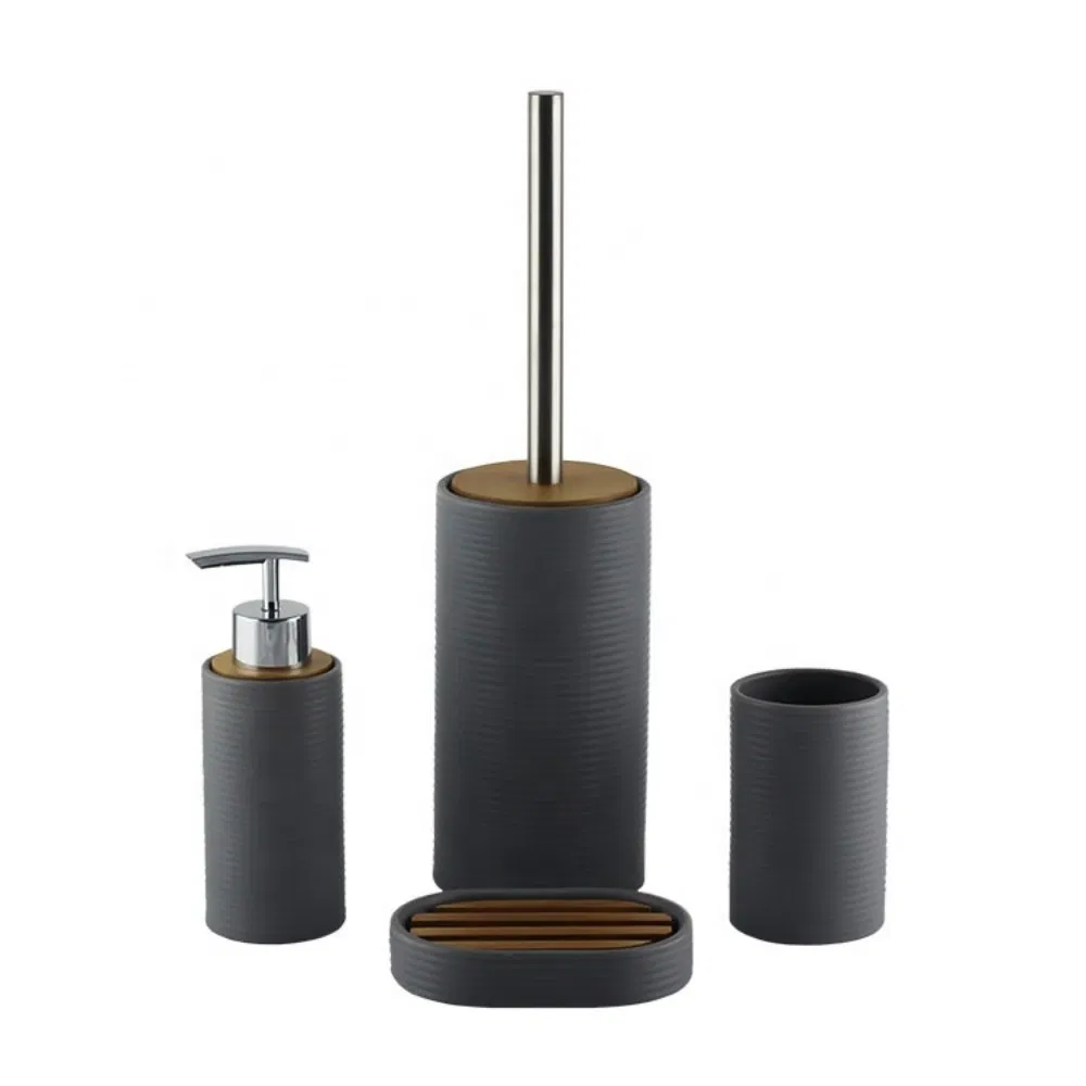 Elegant Minimalist Luxury 4-Piece Ceramic Hotel Bathroom Accessory Set for Luxury Bathrooms