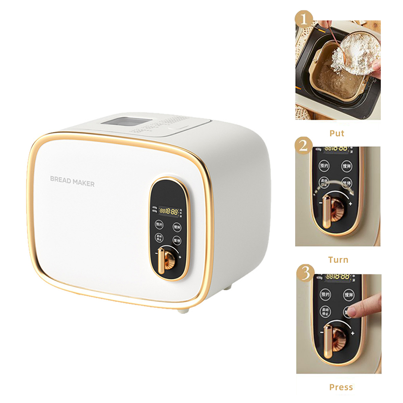 Compact 2-in-1 Breadmaker Bread Machine Maker with Timer for Fresh Loaves