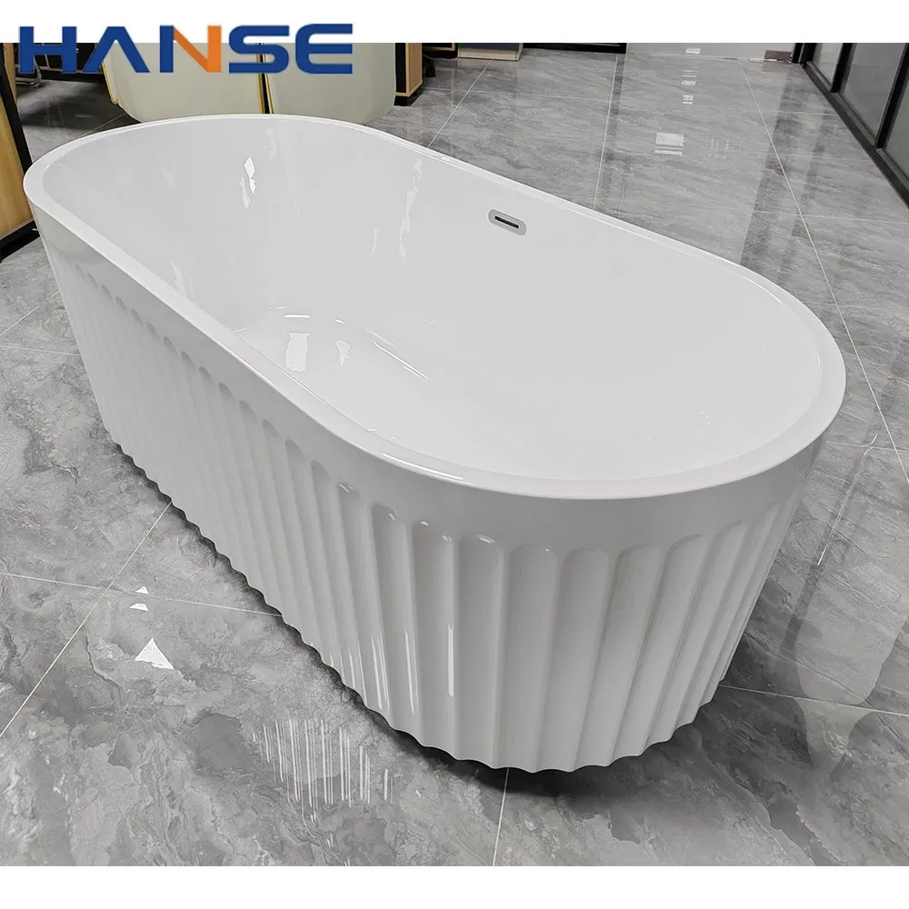Белая овальная акриловая ванна Freestanding