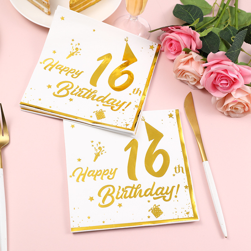 Customize Branded 25*25 Cm Cocktail Napkin Tissue Napkin Servietten Restaurant Linen Napkins Birthday Napkin