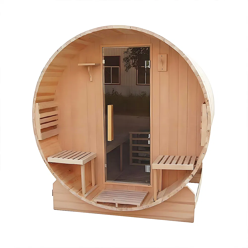 2025 Villa Traditional Red Ceder Dry Steam Sauna Barrel for 6 Person