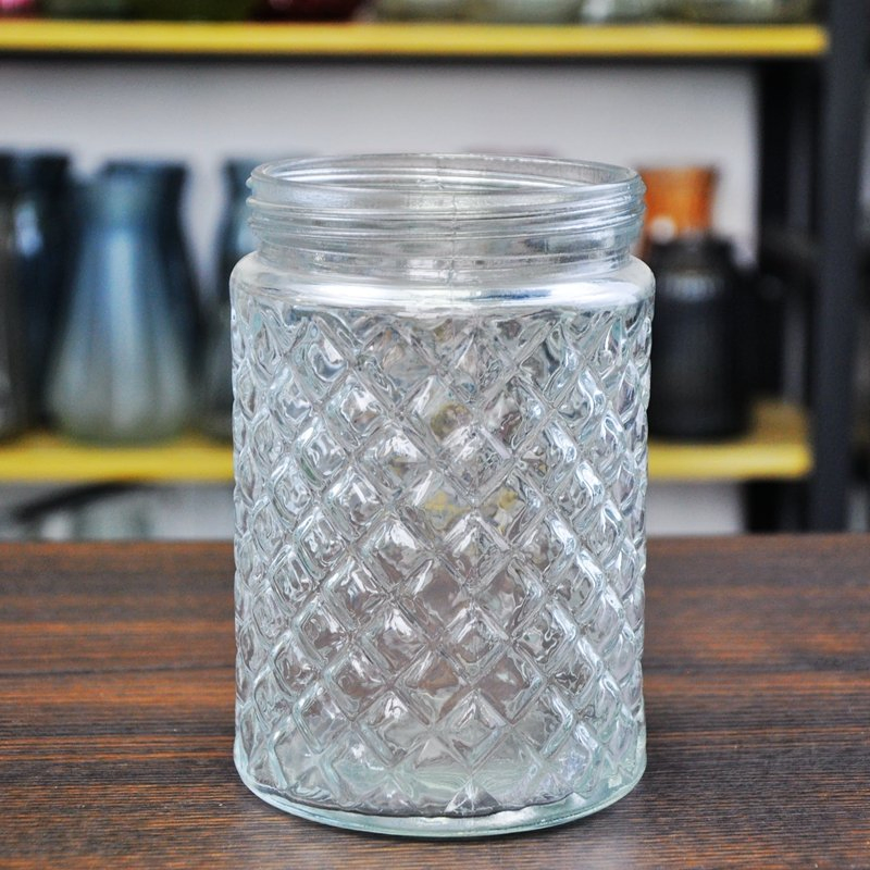 Cylinder Dried Fruit Grain Glass Storage Jar for Home Kitchen