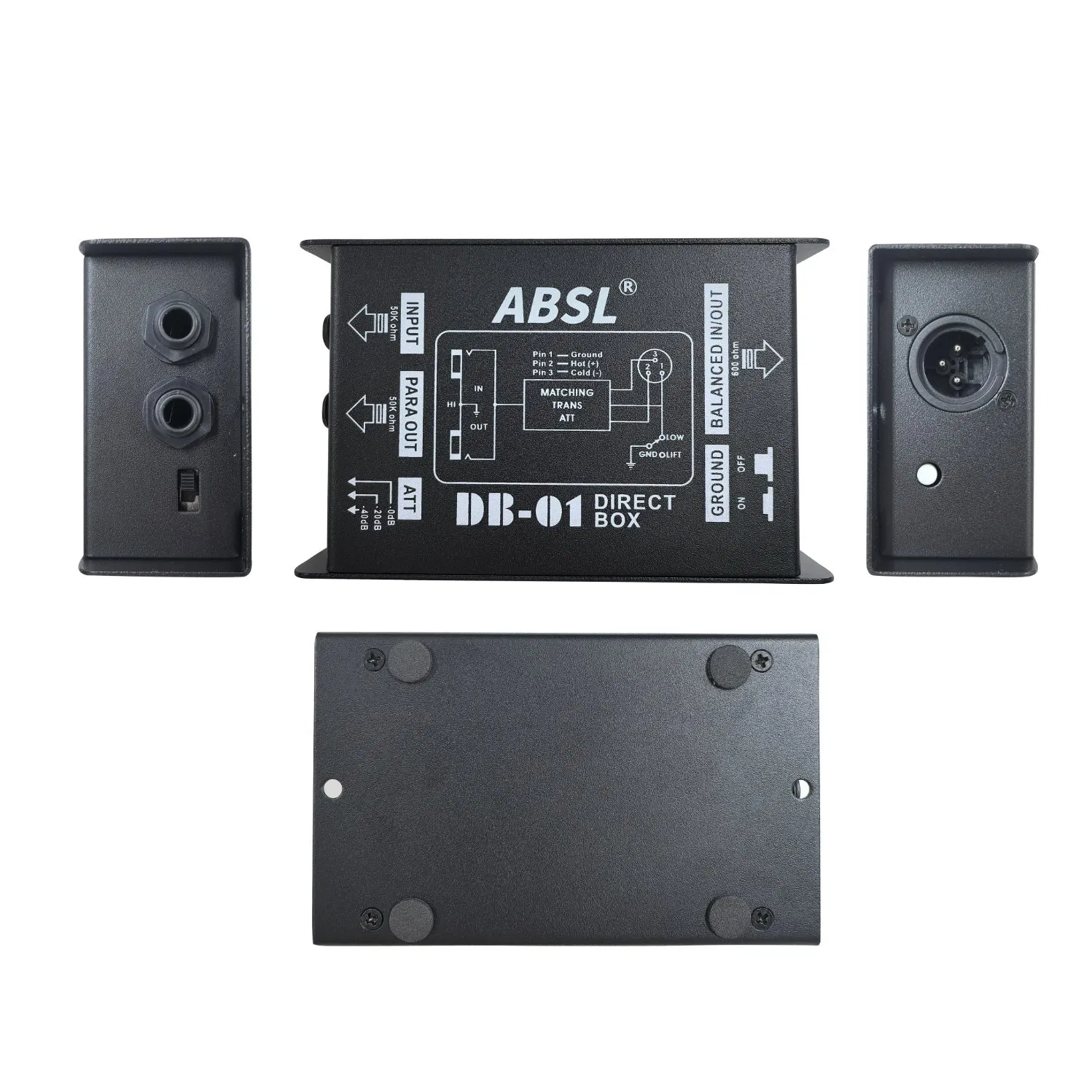 High Quality Metal Single Channel Passive dB-01 Di Box Audio Convert Box