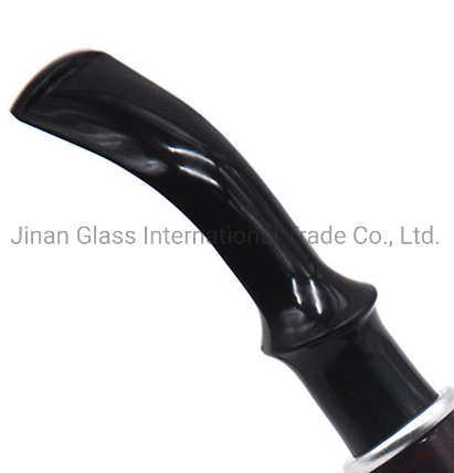 Round Pipe with Lid and Long Handle Flat Mouth Wooden Pipe Shylock Pipe