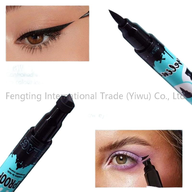 2 in 1 Waterproof Black Gel Eyeliner Pencil Stamp 48 Hours Long Lasting Eye Pen Private Label