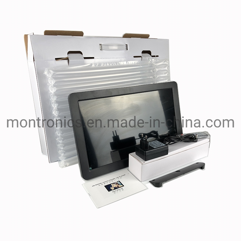 a Small 7-Inch USB Digital Photo Frame Automatically Plays Video Ads with a Security Lock on The Wall