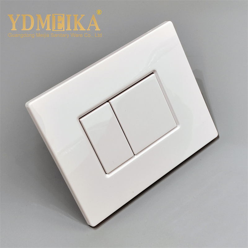 Wall Mounted Toilet Bright White Dual Flush Plate Push Panel Button