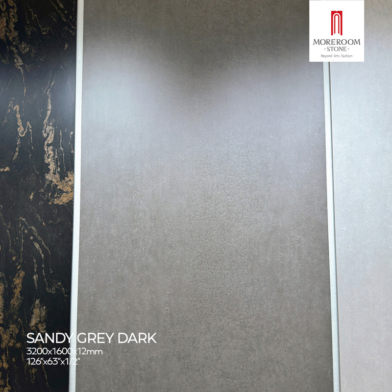 Sintered Stone Sandy Grey Dark Marble Slabs for Luxury Villa Interior Flooring