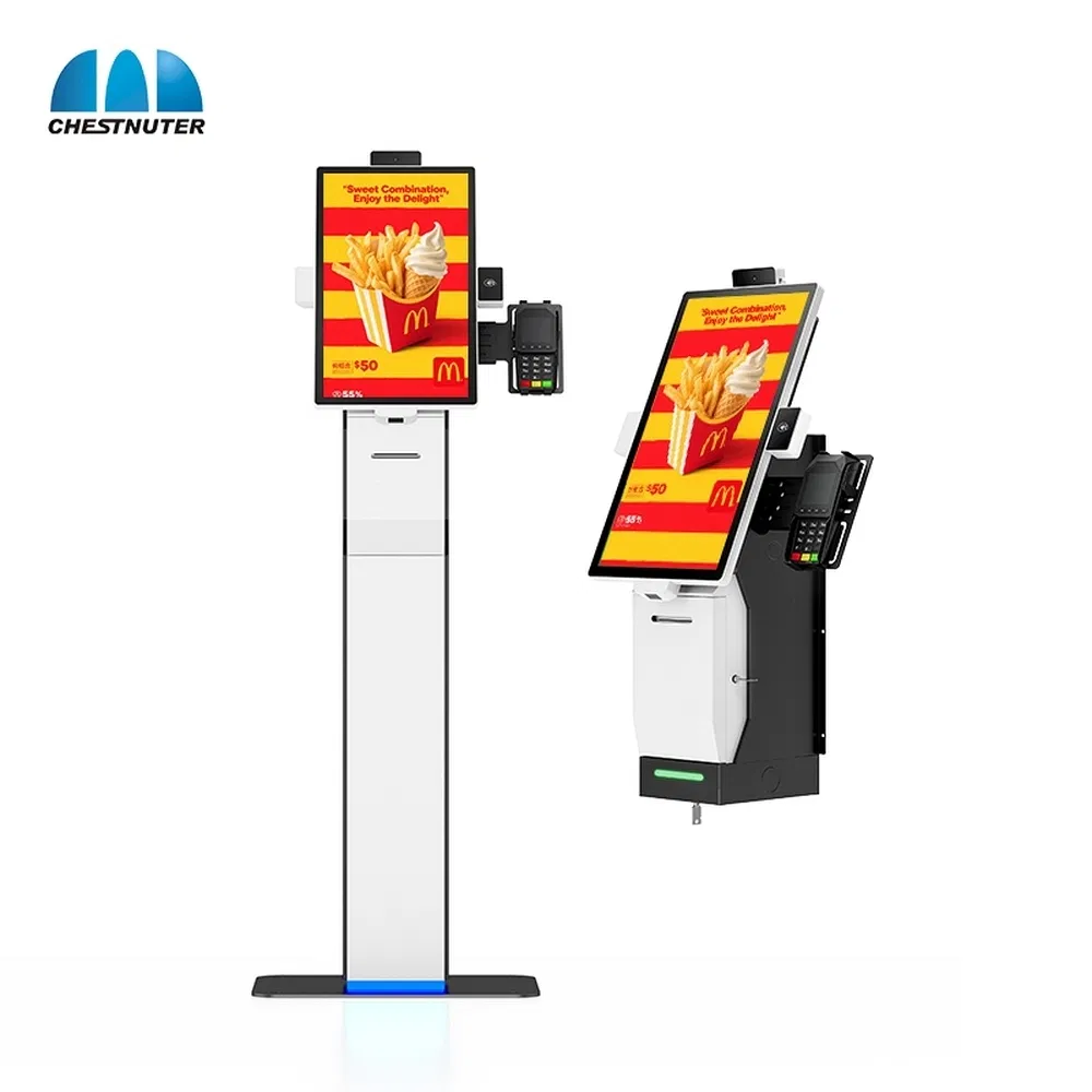 Chestnuter 23.8 Inch Fashion Ordering Self Service Touch Screen Payment Kiosk for Gas Station