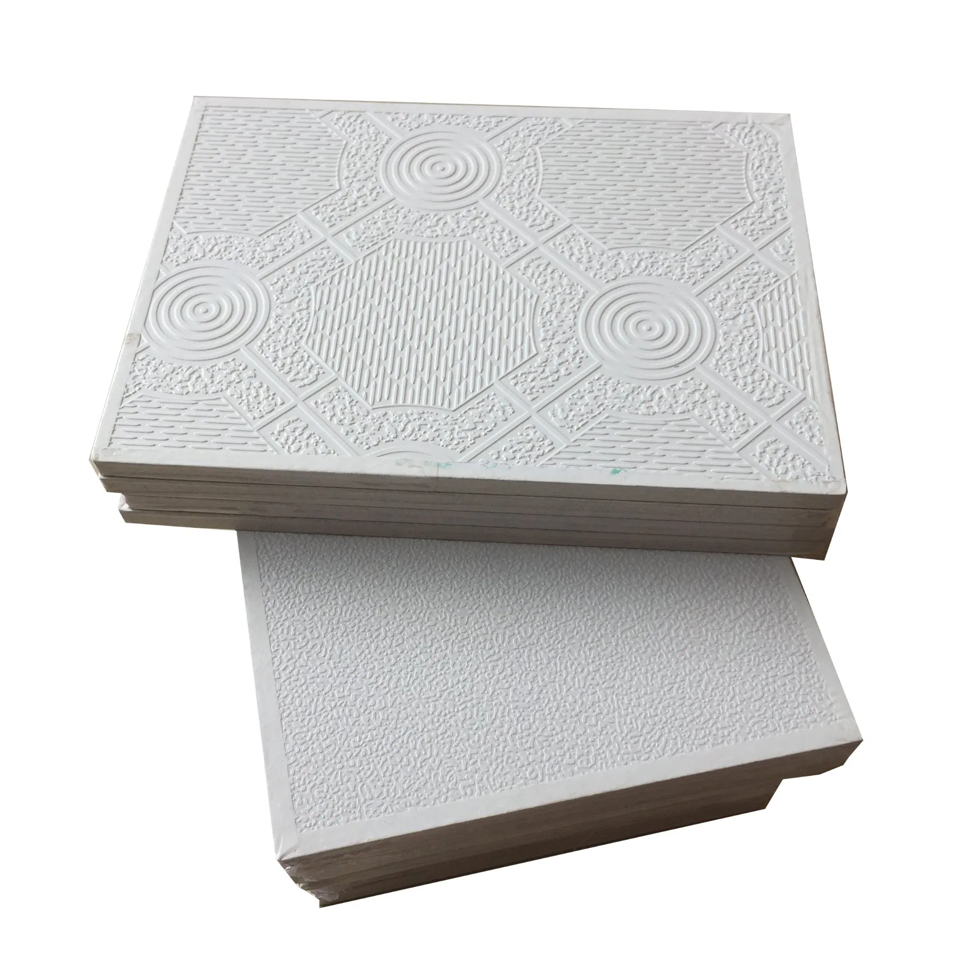 2 by 2 Feet PVC Coated Gypsum Ceiling Board PVC Film Laminated Gypsum Ceiling Tile with T Grid System Plasterboard Drywall for Ceiling Roof