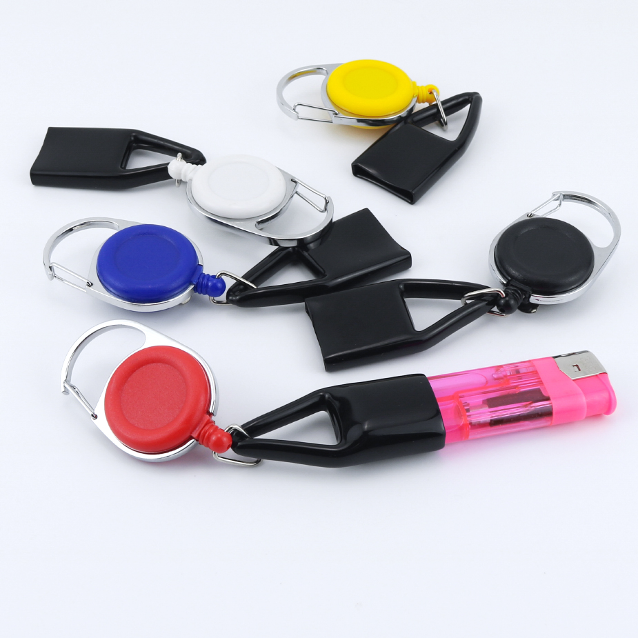 Silicone Belt Retractable Keychain Lighter Holder Sleeve Clip Lighter Leash