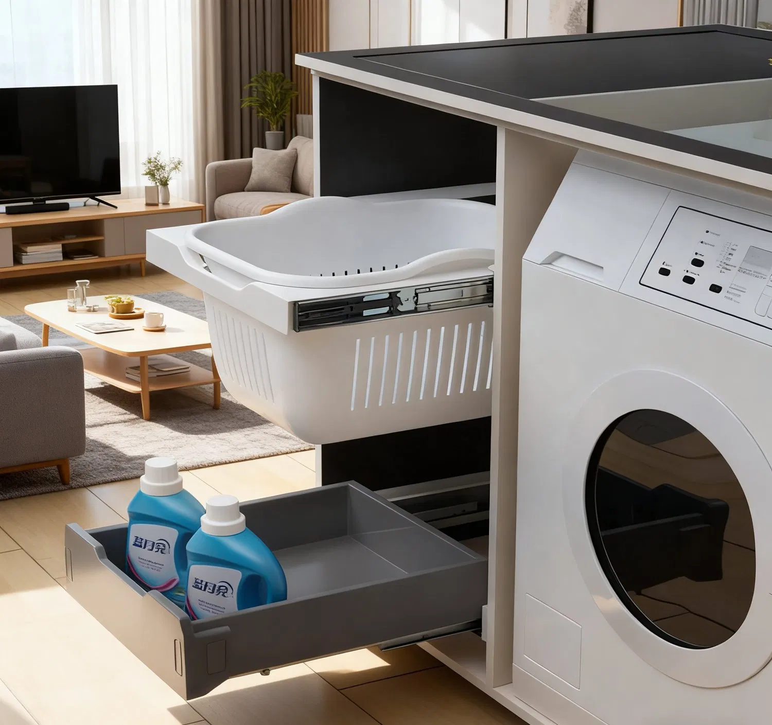 Выдвижная корзина для белья Tekey с мягким закрытием