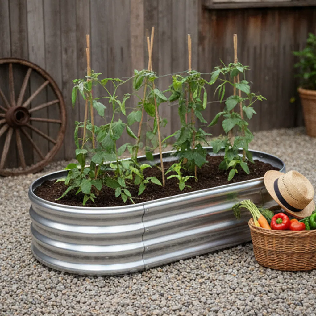 Raised Garden Bed, Galvanized Raised Planter Boxes Outdoor with Easy Assembly, Large Garden Bed for Vegetables, Fruits, Flower