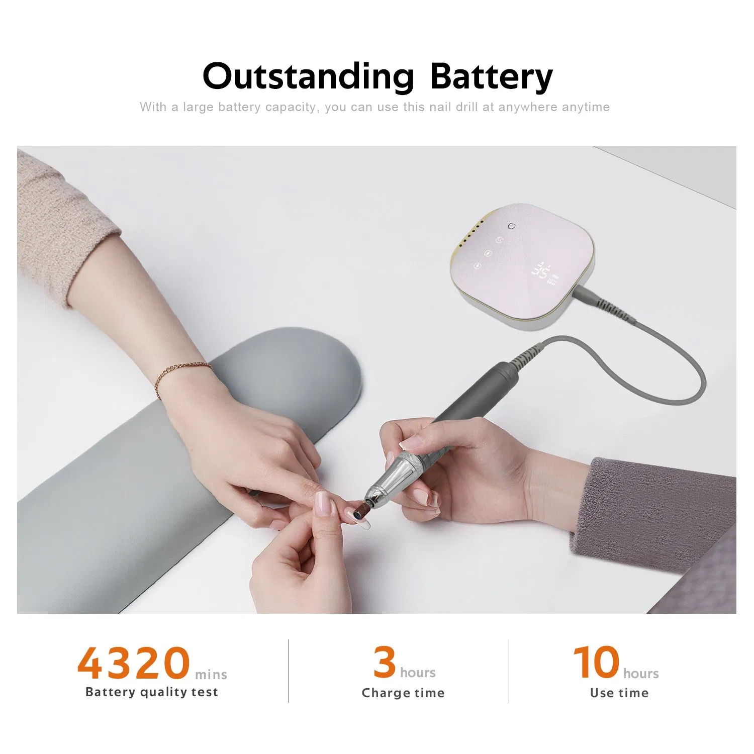 China Wholesale Market Agents Electric Nail Drill Low Vibration Portable High Speed 35000 Rpm Brushless Motor Nail Drill E File for Travel-Friendly