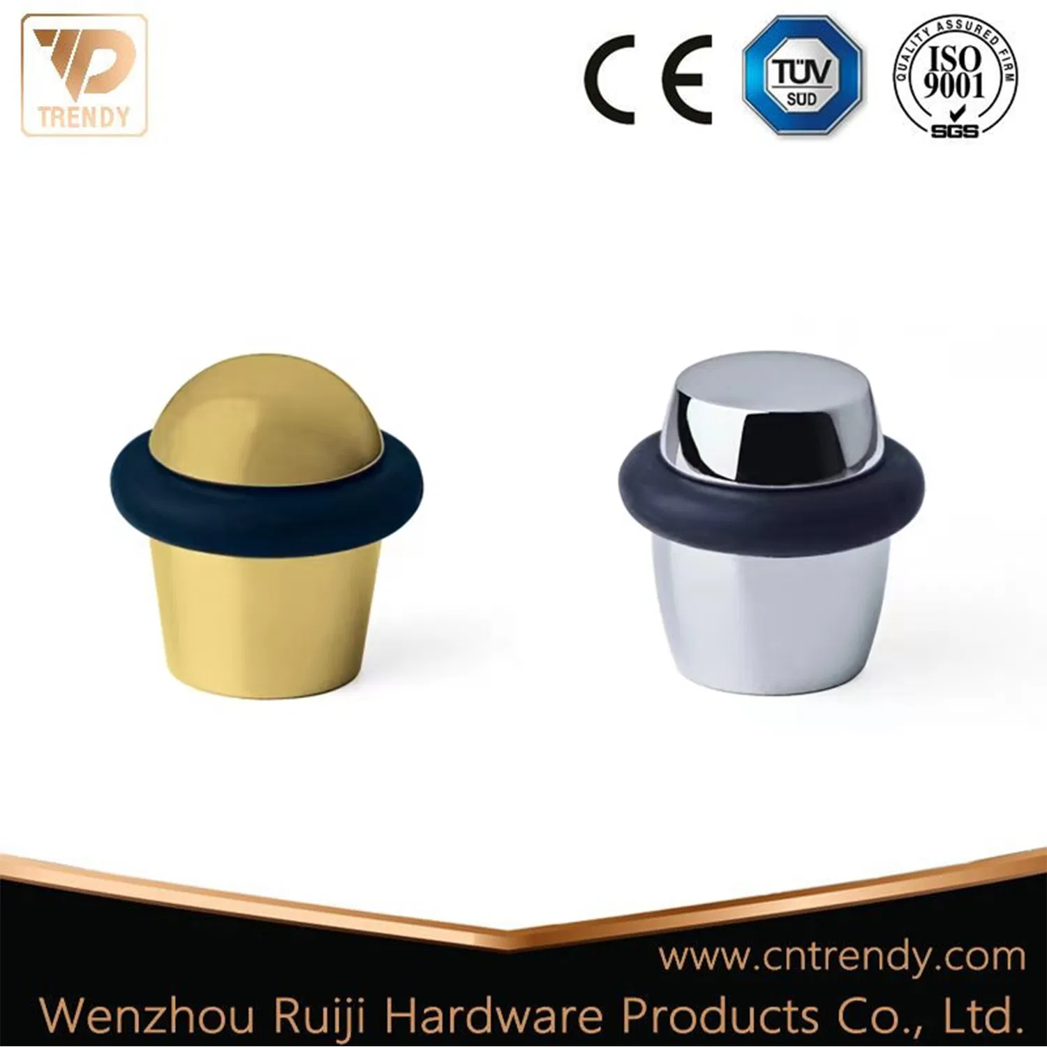Door Fitting Accessories Furniture Hardware Satin Gold Door Stopper Floor Suction