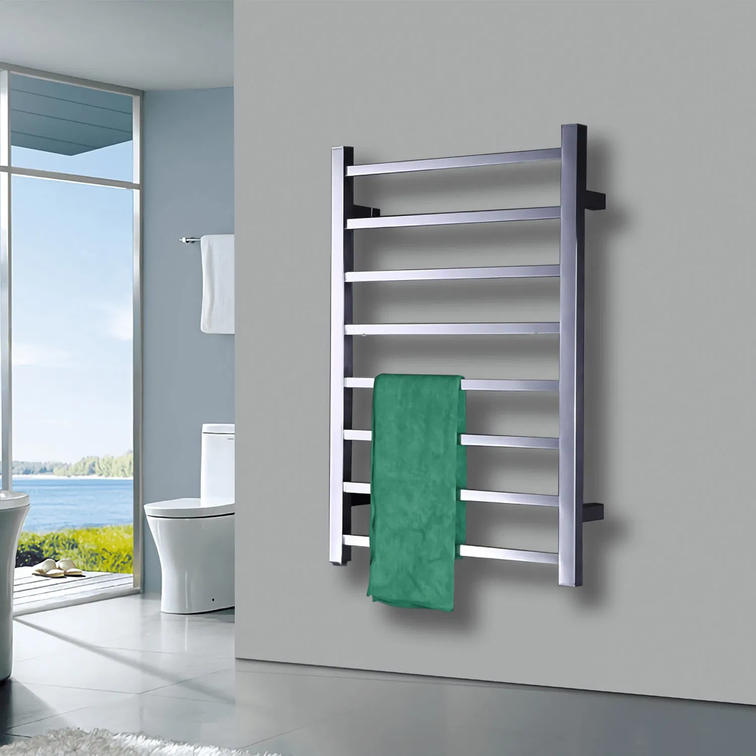 Electric Towel Warmer Polished Stainless Steel Heated Towel Rack
