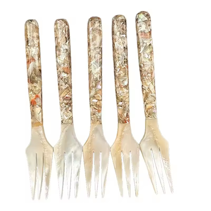Elegant Shell Patterned Fork for Dessert and Fruit Serving