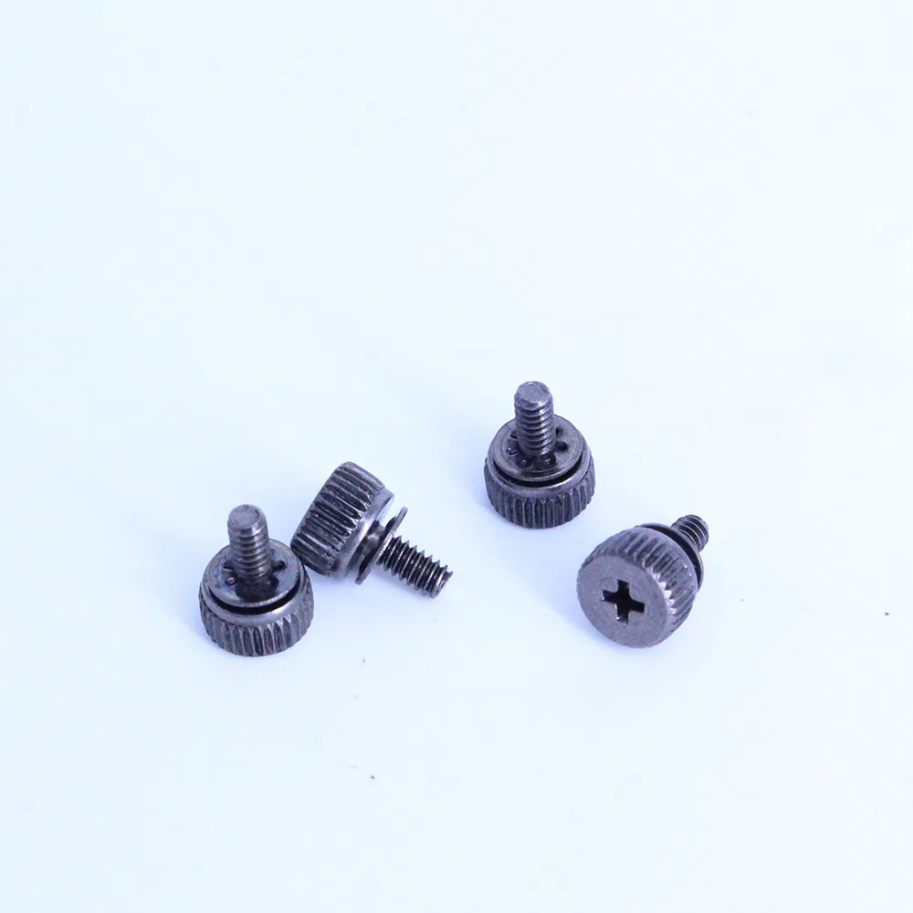 High Quality Cylindrical Head Phillips Head Hand-Tightened Knurled Machine Screw with Washer