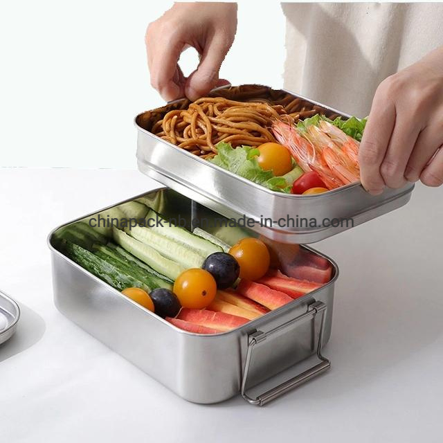 Stainless Steel Single/Double Layers Lunch Box; Eco Leakproof Lunch Box Stainless Steel Portable Lunch Box