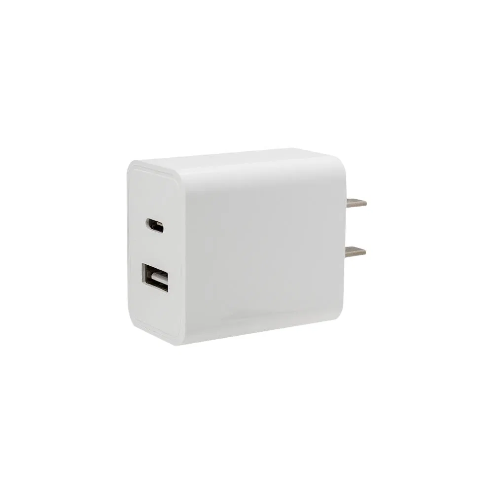 USB Wall Charger Power Adapter Mobile Phone Charger Dual Port USB a and USB C Fast Charger Phone Accessories