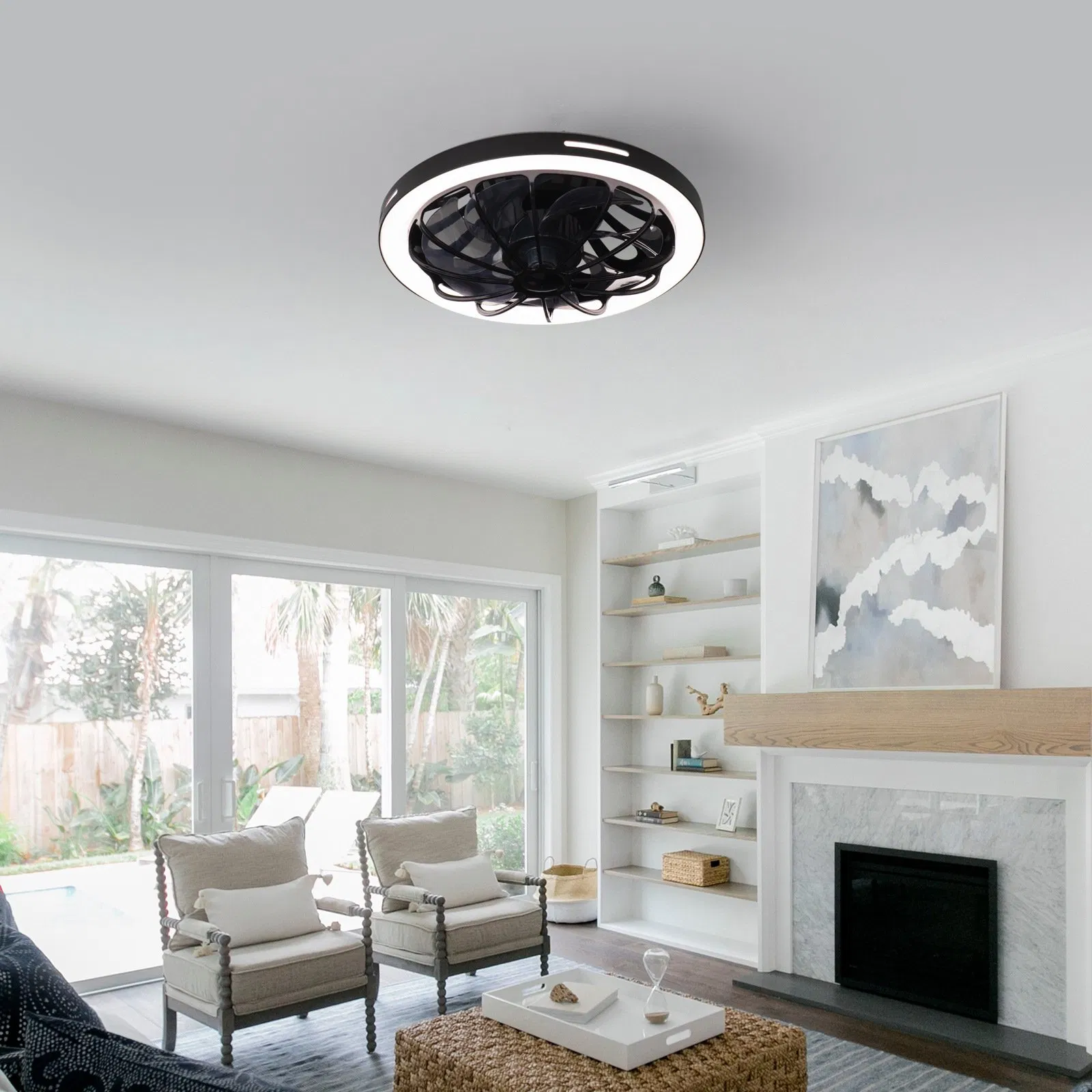 LED Ceiling Light, Simple Household Integrated Bedroom Fan Light