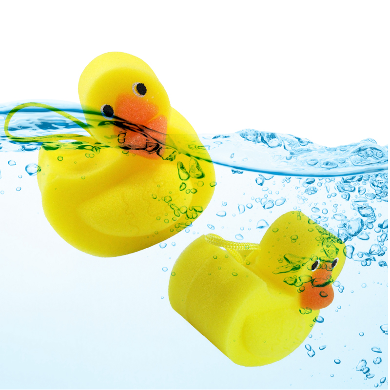 Cute Kids Duck Shape Bath Cleaning Magic Dish Wash Bath Beauty Make up Makeup Sponge