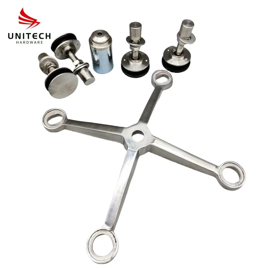 Heavy Duty Stainless Steel 316/2205 4 Ways Glass Connector Spider