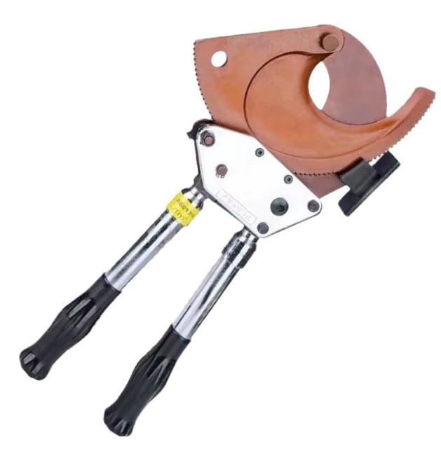 Manual Ratcheting Cable Scissors Cable Cutter with Gears Steel Core Disconnecting Pliers