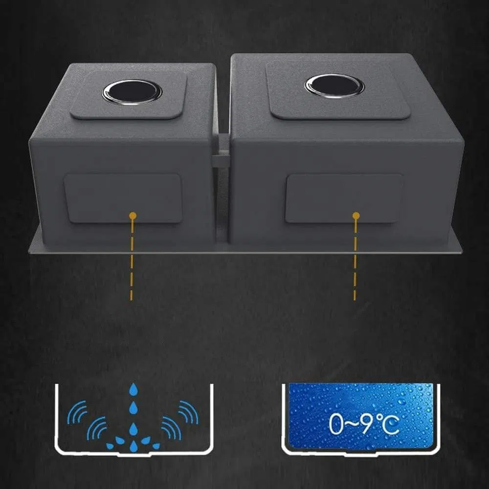 16/18 Gauge Stainless Steel Kitchen Sink Handmade Outdoor Double Bowl Sink