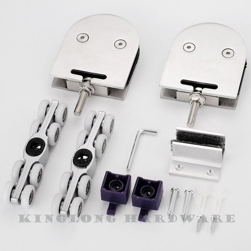 Stainless Steel Glass Door Fitting Round Style Sliding Door Hanging Wheel Roller