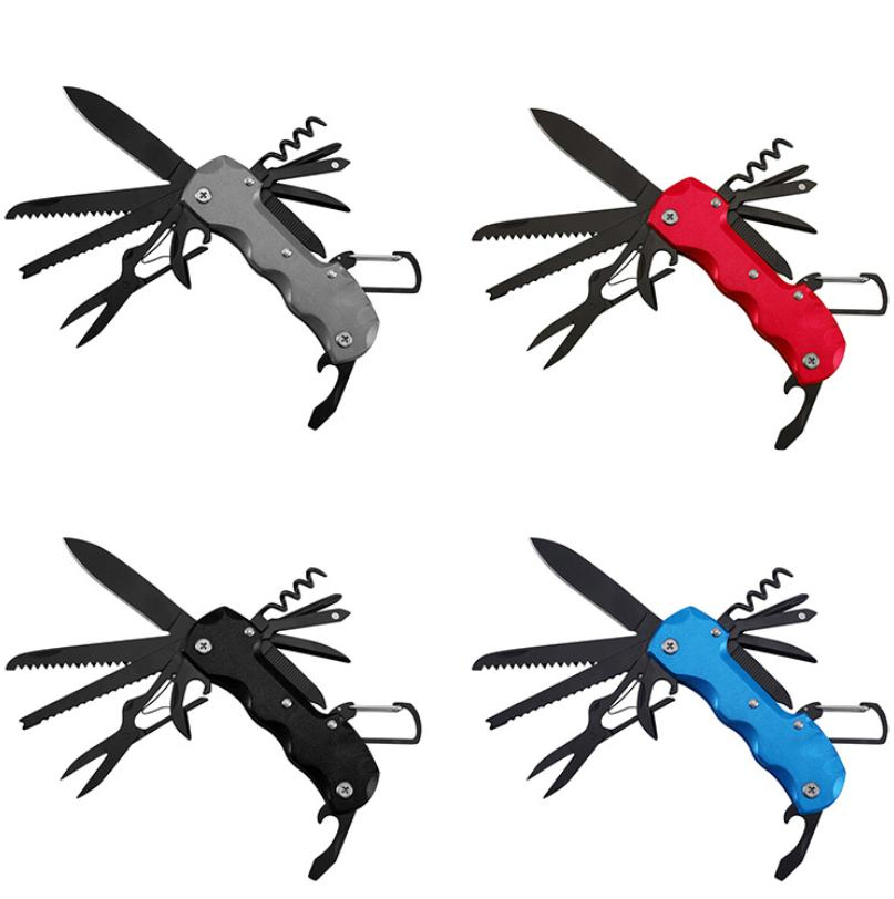 Titanium Black Multifunctional 440c Stainless Steel Knife Multi Purpose Folding Survival Outdoor Camping Tool Swiss Knife