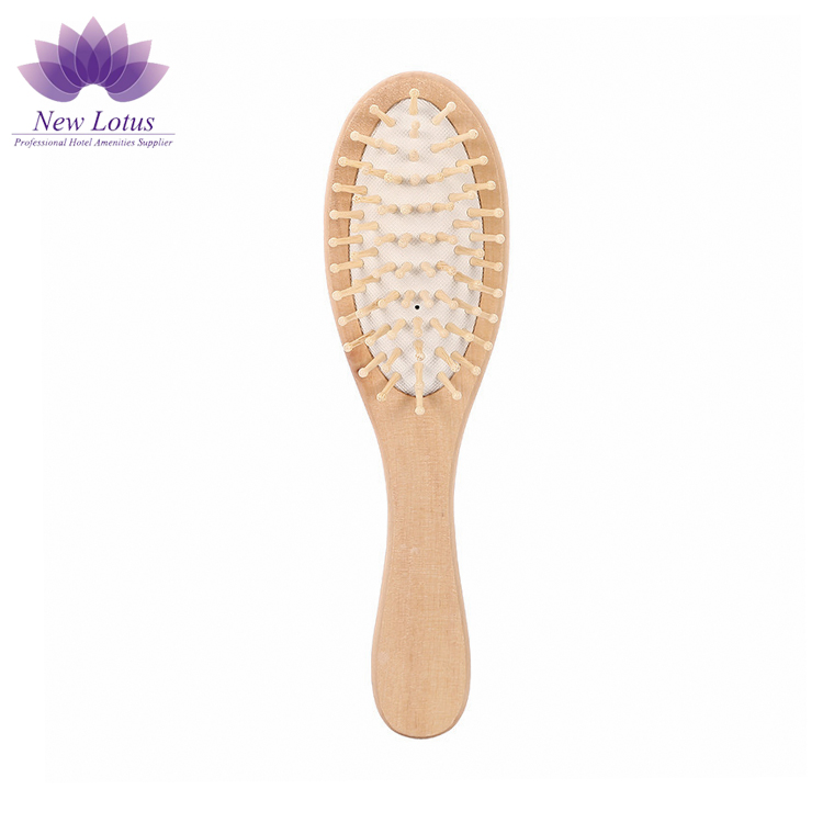 Gentle Bamboo Hair Comb Combined with Comfortable Cushioned Hair Brush
