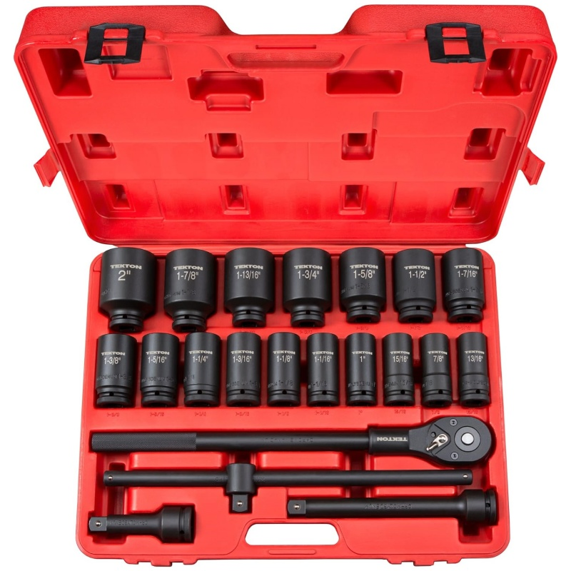 23-PC 3/4'' 1/2''dr. Socket Set, Set Include: 8 PC. 1/2" Shallow Sockets, 9 PC. 3/4 Shallow Sockets, 2 PC Joint, 1 PC 3/4'' Slide Bar, 2 PC Adapter
