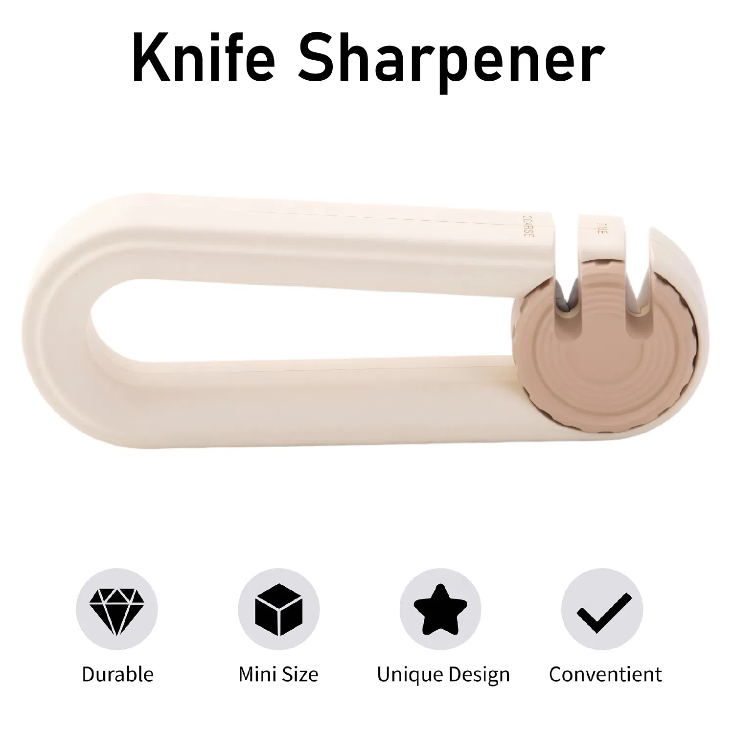 All-in-One Knife Sharpener Coarse Fine Ergonomic Ring Grip Compact Sharpening Device