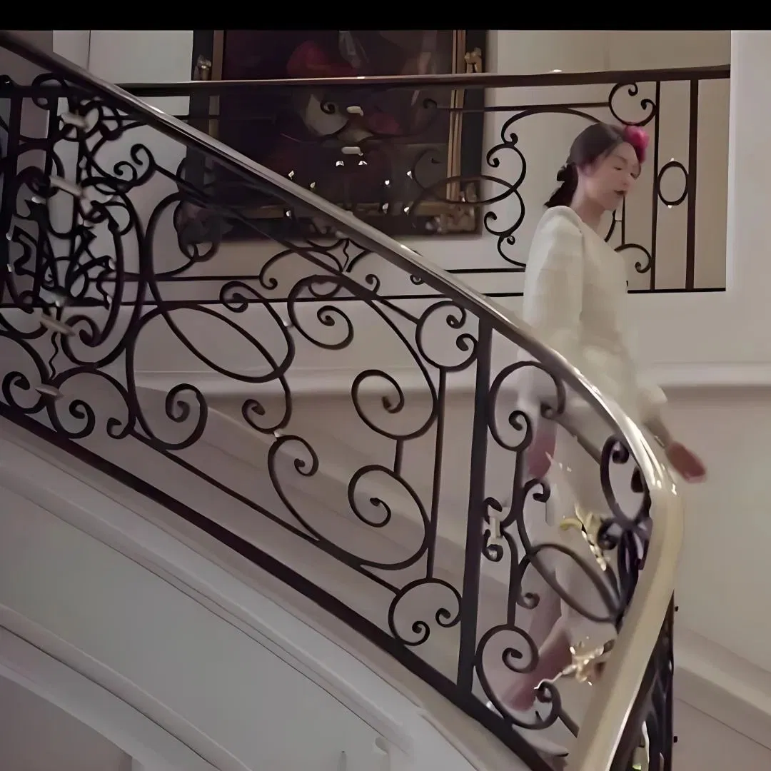 Stylish Wrought Iron Stair Fence for Balconies and Gardens, OEM & ODM Customized