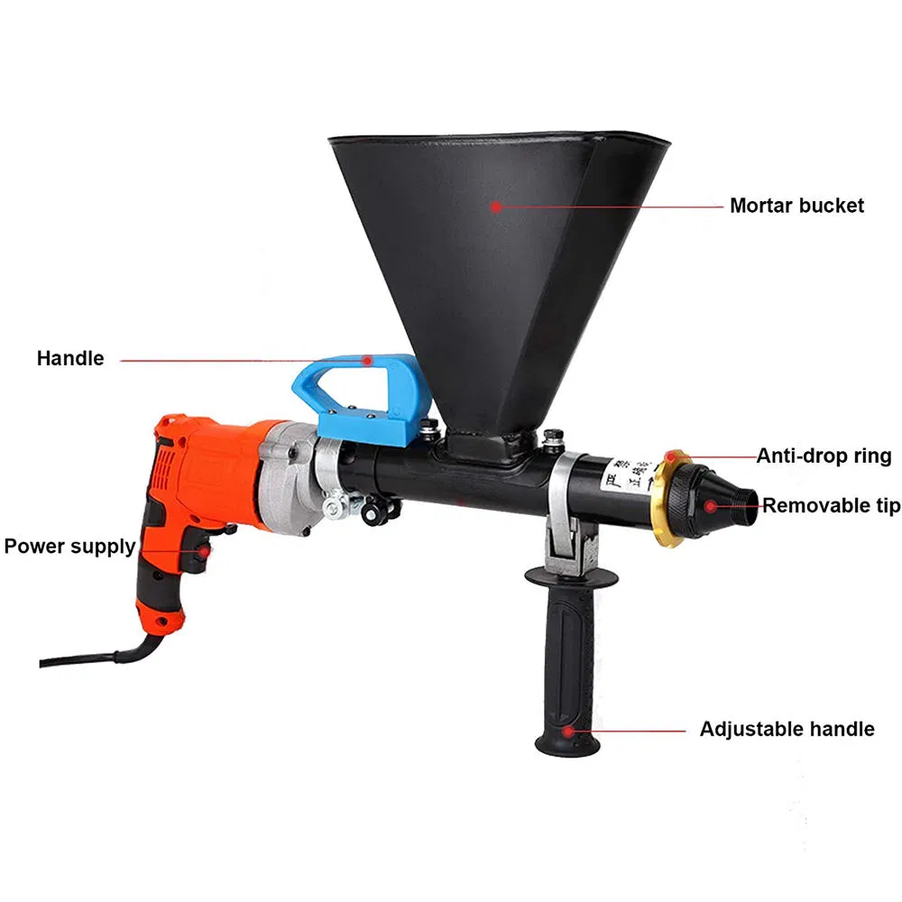 Electric Cement Mortar Spray Gun Portable Cement Caulking Gun Grout Cement Gun
