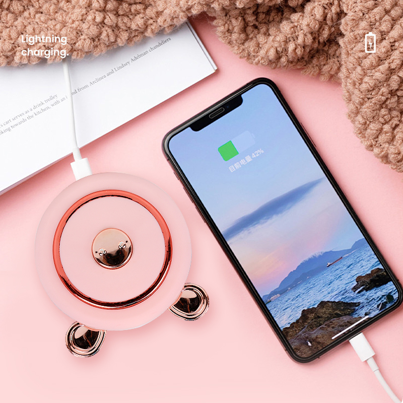 The New Portable Mini Comes with a Rechargeable Heater with Makeup Mirror and Hand Warmers and a Power Bank