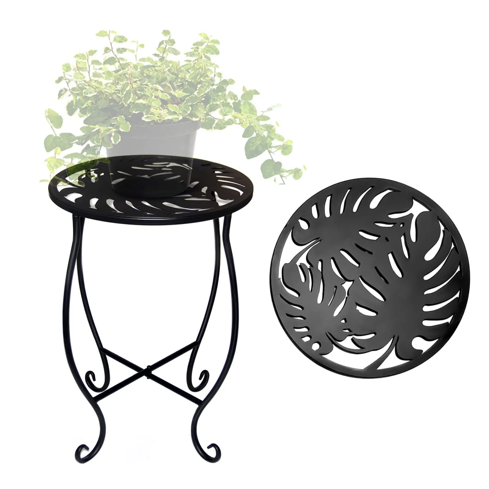 Rustproof Decorative Black Removable Table Potted Holder Outdoor Plant Stands