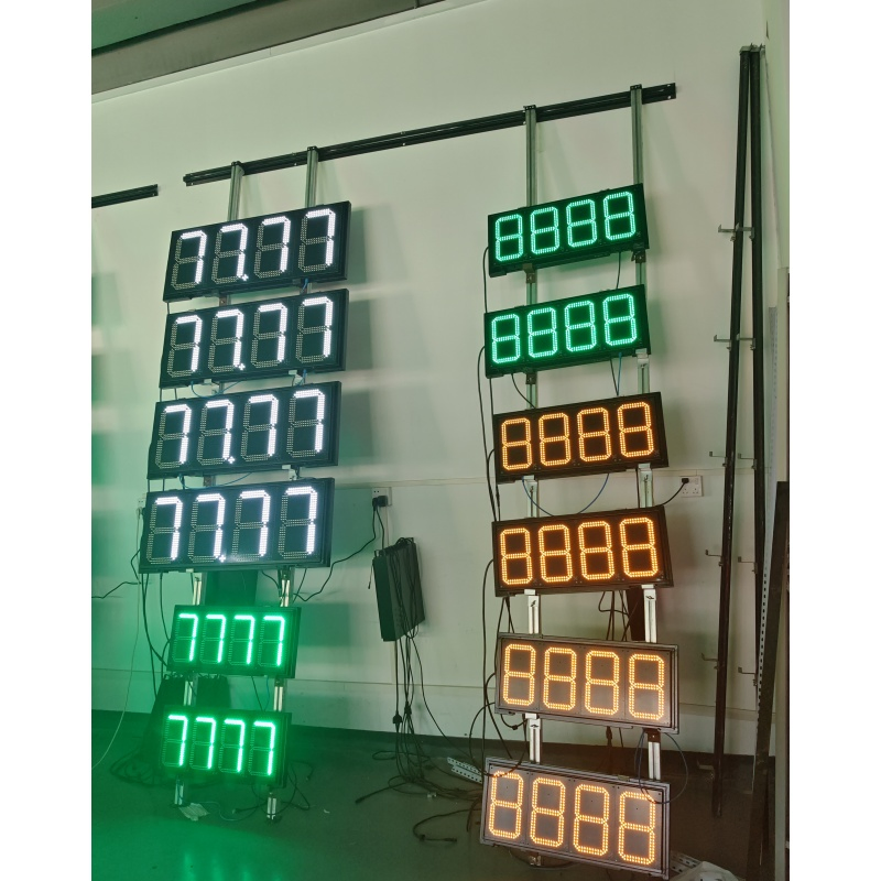 Outdoor IP65 12inch 7 Segment 4 Digits 88.88 Red/Green Color Gas Station LED Price Display
