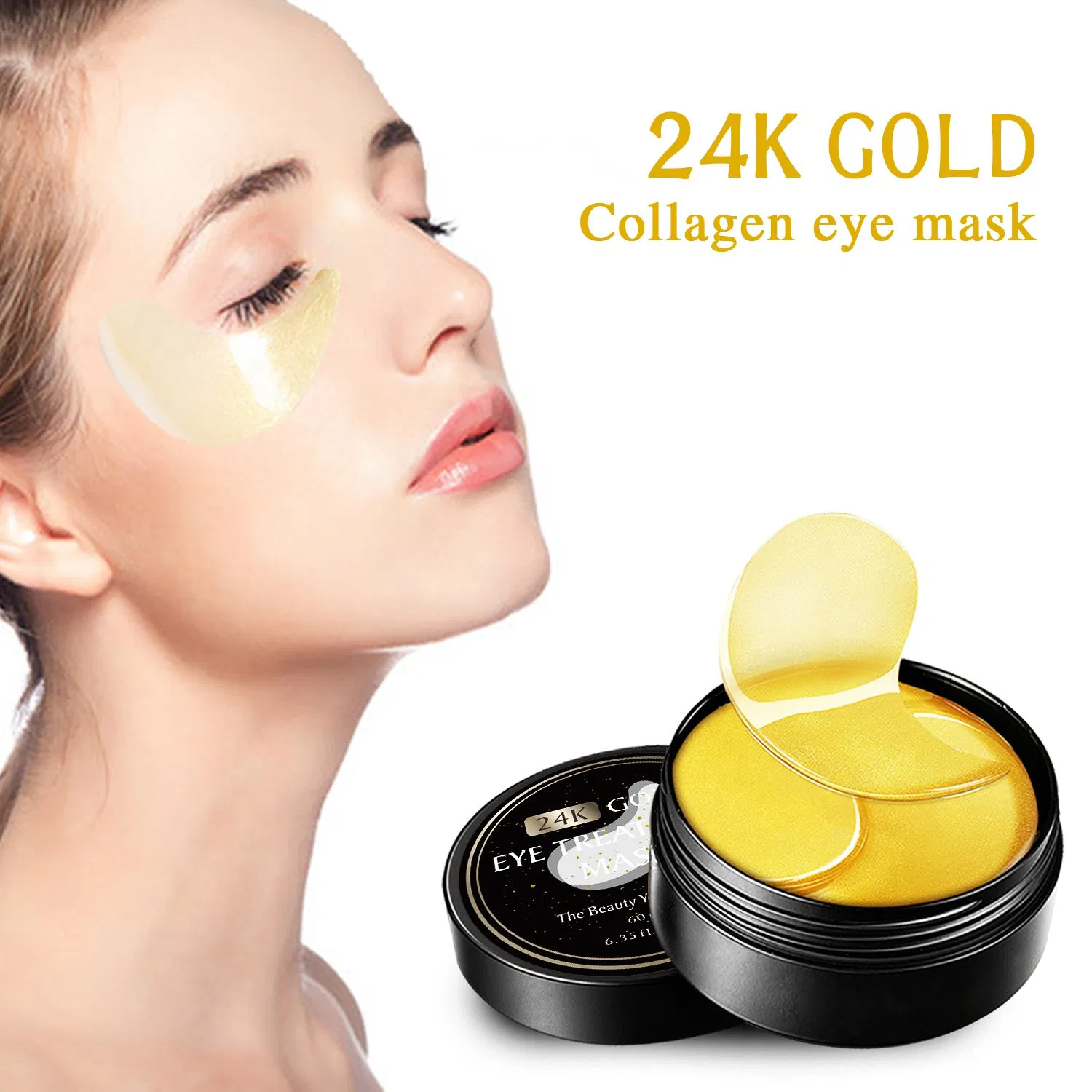 Manufacturer Skin Care Collagen Anti Wrinkle Crystal Anti Aging 24K Gold Eye Mask for Women