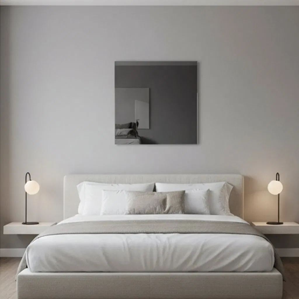 Modern Grey Mirror with Elegant Frame for Home Decor