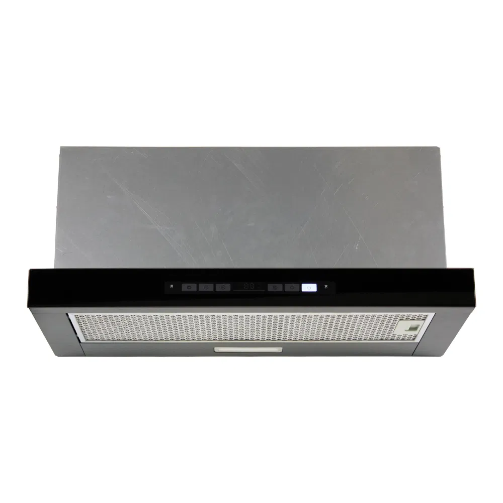 Luxury Retractable Range Hood Glass Interface and 3-Speed Silent Motor