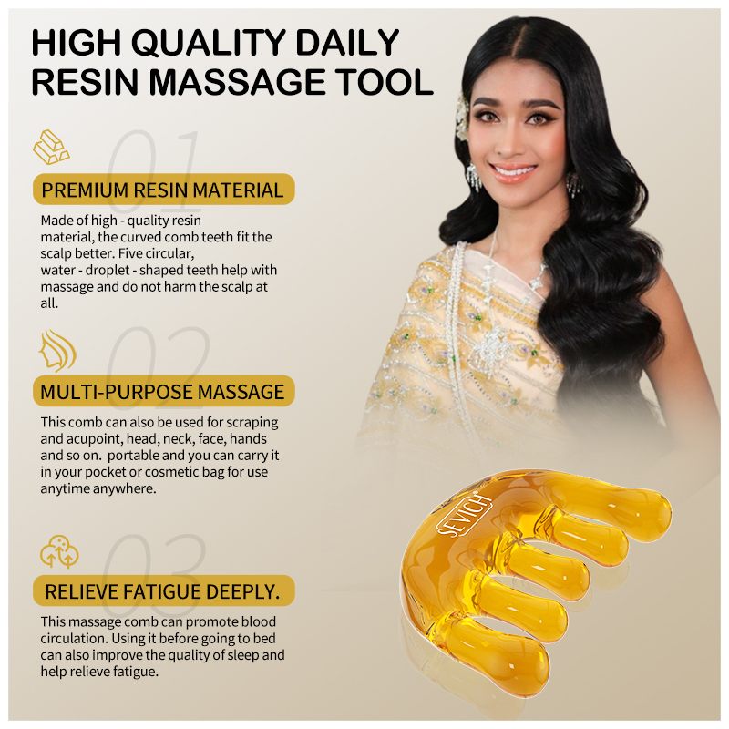 Hair Massage Comb Personalized Designer Hair Care Tools Wide Tooth Plain Resin Hair Comb