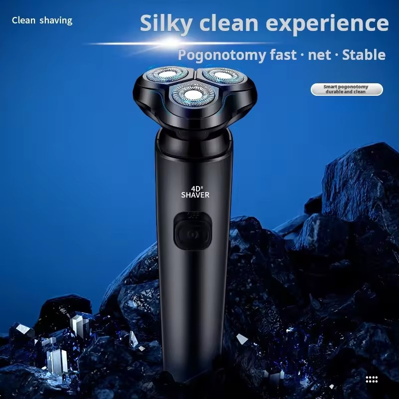 2024 Rechargeable Face Hair Removerwaterproof Rotary Razor Beard Nose Hair Trimmer Electric Shaver for Men