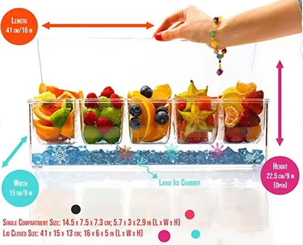 Hot Sale Bar Caddy Condiment Serving Container with Lid for Cambodia