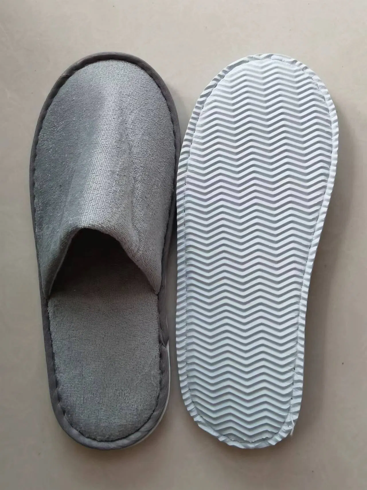 Disposable Closed Toe Hotel Indoor Unisex Plain White SPA Slipper Shoes