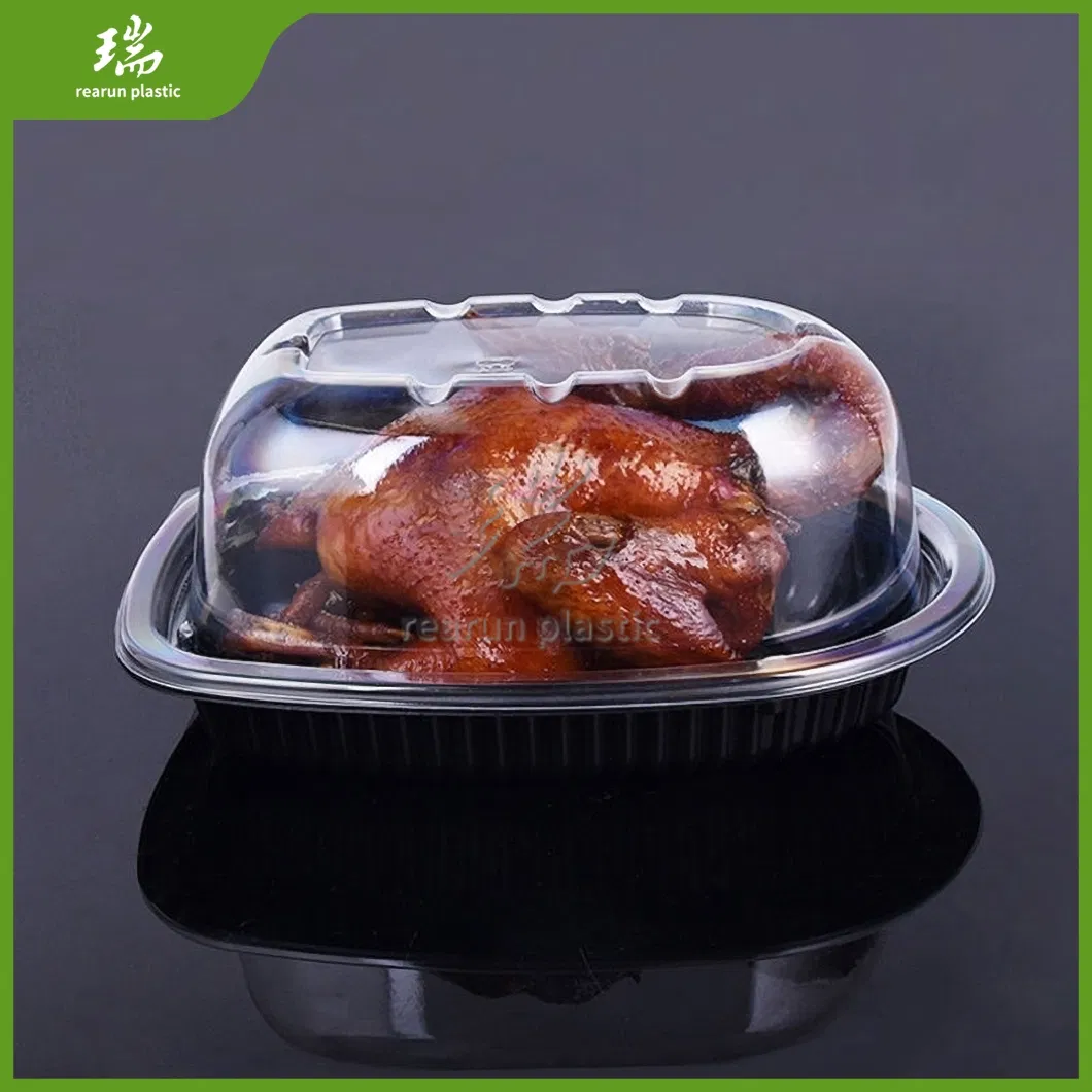 Rearun China Factory Disposable PP Plastic Roast Chicken Meat Duck Packaging Box