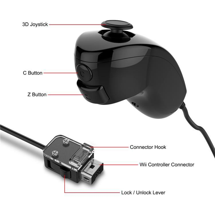 Hight Quality Left and Right Handle Gamepad Curved Straight Game Controller with Input Motion Plus for Wii