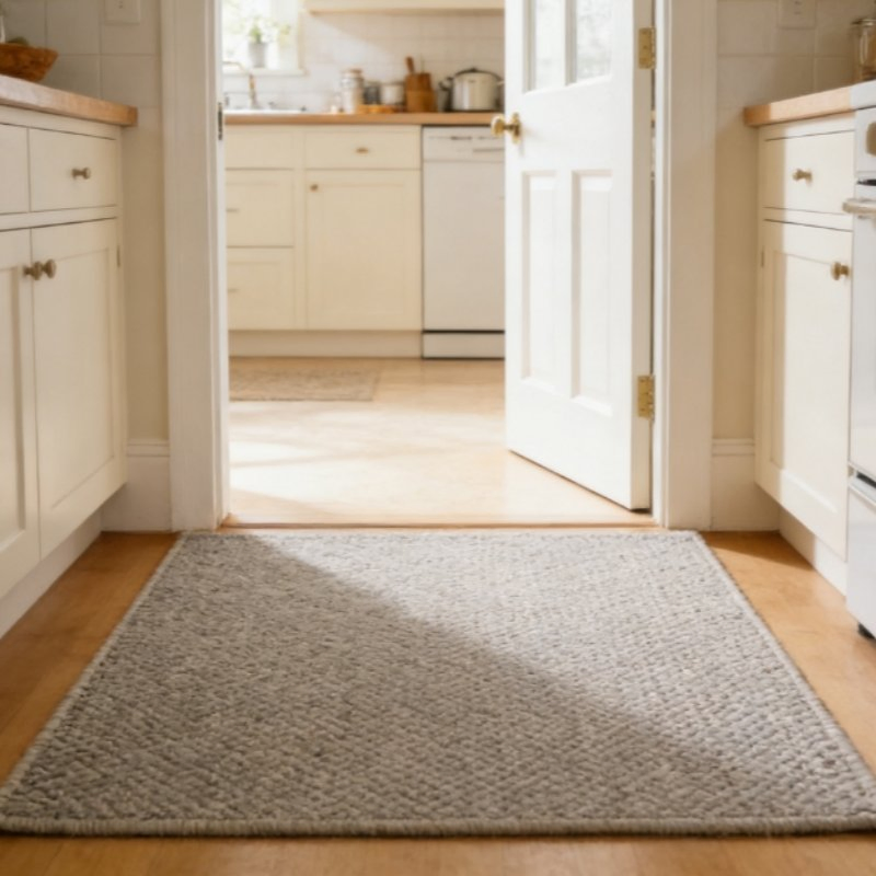Kitchen Floor Carpet Solid Color Wear-Resistant Anti-Slip Stain-Resistant